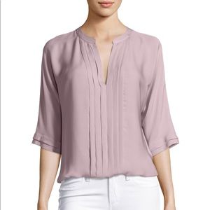 Joie Marru silk blouse in lavender. 3/4 sleeve.